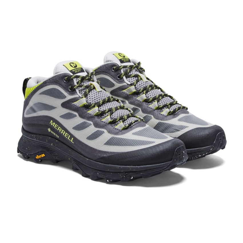 Chaussures Randonnée Merrell Moab Speed Mid GORE-TEX Grise/Noir Homme | H.P.GAFW